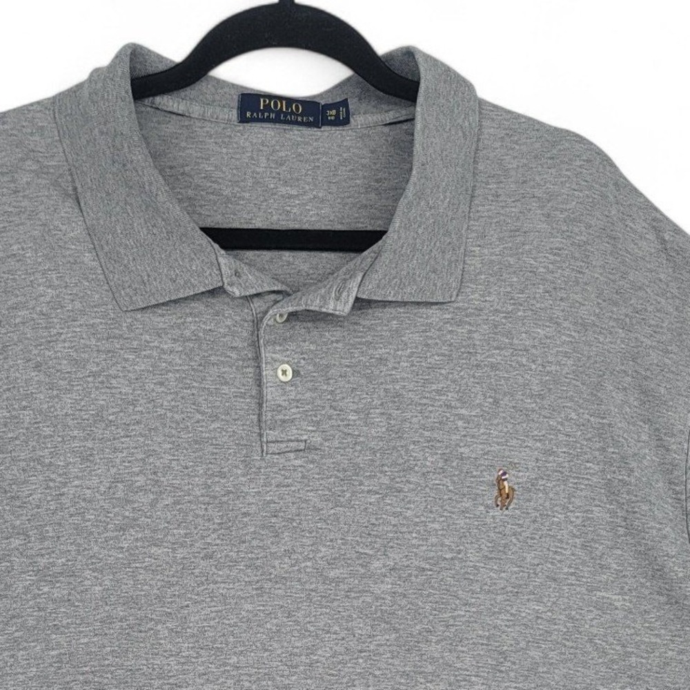 Polo Ralph Lauren Gray Polo Shirt Men's 3XB Big‎ Fit Classic Preppy Dadcore EUC